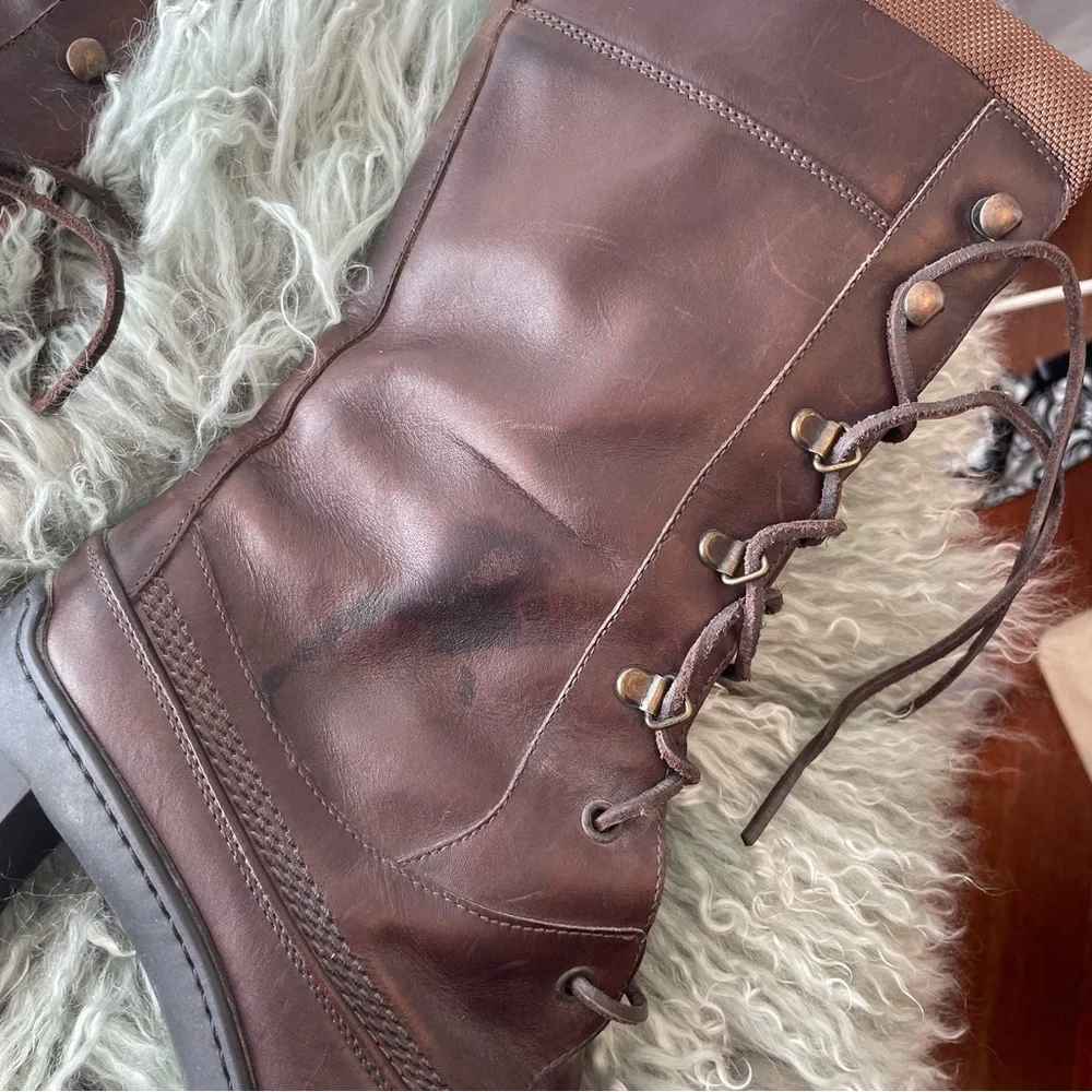 Ralph Lauren Dark Brown Lace Up Boots - Picture 9 of 9